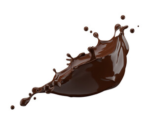 chocolate splash isolated on a white background. 3d render