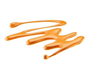 caramel liquid drizzle isolated on a white background. 3d render