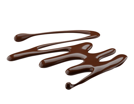 chocolate liquid drizzle isolated on a white background. 3d render