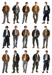 Naklejka na ściany i meble PNG Stylish men's fashion collection, element set on transparent background Naklejka na ściany i meble PNG Stylish men's fashion collection, element set on transparent background