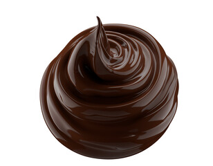 chocolate swirl isolated on a white background. 3d render