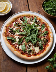 A pizza Napoli with anchovies, capers, tomato sauce, and oregano