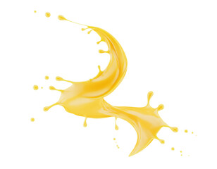 abstract orange splash isolated on a white background. 3d render