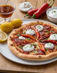 A spicy Diavola pizza
