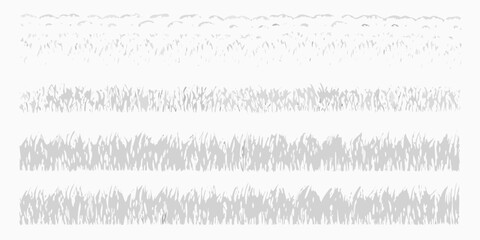 Four horizontal rows of stylized grass illustrations in varying densities and heights