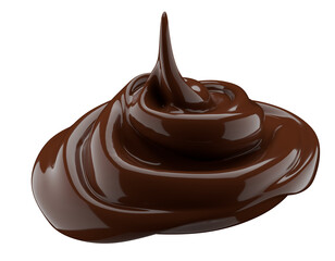 chocolate swirl isolated on a white background. 3d render