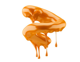 caramel splash isolated on a white background. 3d render