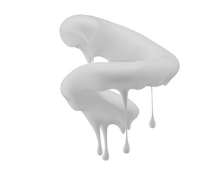 milk splash isolated on a white background. 3d render