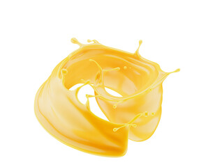 abstract orange splash isolated on a white background. 3d render