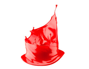 Obraz premium red paint splash isolated on a white background. 3d render