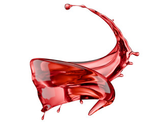 red wine splash isolated on a white background. 3d render