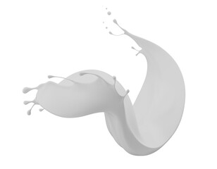 Obraz premium milk splash isolated on a white background. 3d render