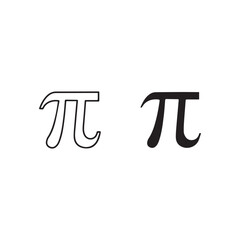 Pi flat simple vector icons illustration set.