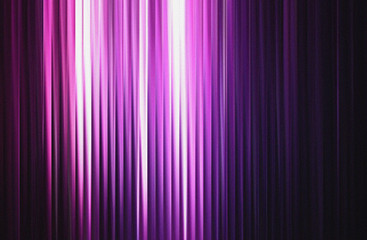 Abstract background of purple corrugated glass with vertical lines and light streaks in the center