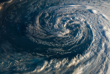 Super Typhoon, tropical storm, cyclone, hurricane, tornado, over ocean. Weather background. Typhoon,  storm, windstorm, superstorm, gale moves to the ground.  Elements of this image furnished by NASA.