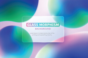 Vibrant Colorful Glassmorphism Abstract Background with Blurry Shapes