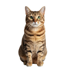 Fototapeta premium Hyper-Realistic Australian Mist Cat PNG – Spotted Fur Pet Animal Sitting Pose PNG