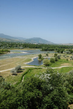 Lush Riverside Landscape Near Mtskheta, Georgia