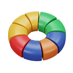 Obraz premium Colorful ring segments isolated on a transparent background