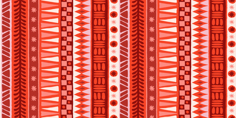Vector Christmas and New Year seamless pattern, abstract hand-drawn whimsical background for greeting cards, wrapping paper, banners, striped, plaid, and checkered designs