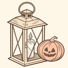 halloween pumpkin with lantern