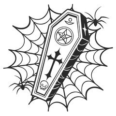 vector illustration of a black and white floral ornament