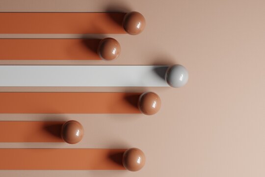 Glossy Balls on Striped Surface with One White Ball Breaking Pattern