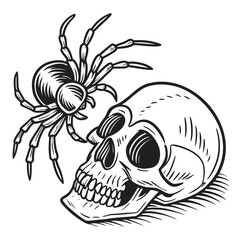 hand drawn vector illustration of a flower halloween