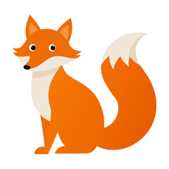 Obraz premium Charming cartoon fox animal vector on white background.