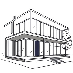 sketch of building