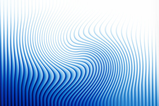 Abstract blue parametric pattern of wavy lines, 3d rendering isolated on white background