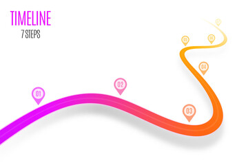 Winding 3d road infographic concept on a white background.
