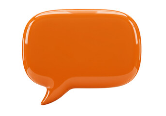 Orange speech bubble PNG isolated on transparent background, communication and social media concept