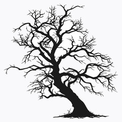 tree silhouette vector halloween 