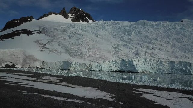 The beauty of nature. Antarctica. Mountains and icebergs. Polar landscape