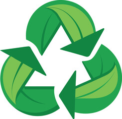 Obraz premium Green recycle symbol on transparent background
