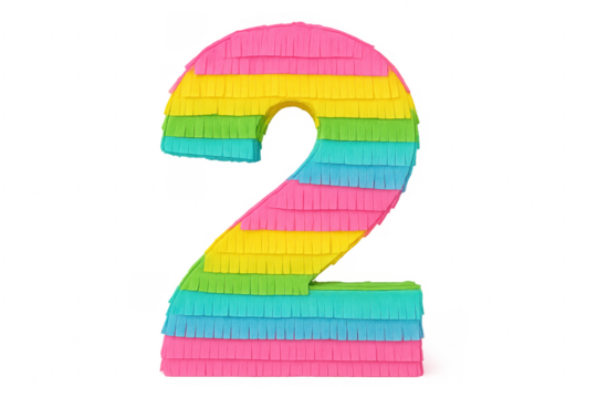 Number 2 piñata for party celebration birthday anniversaries