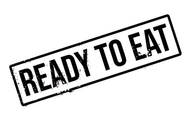 Ready to eat food product label design with red neon light effect style on transparent background