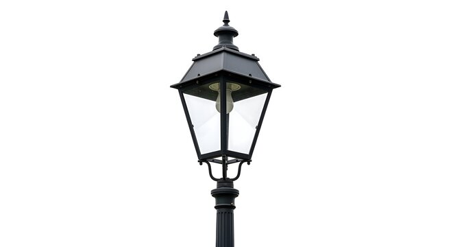 Elegant Victorian street lamp against a white background.