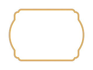 3d shiny golden frame, ornamental border. Realistic luxury oriental window, stamp, arabesque frame, magic portal, seal. Indian decorative element. Vector illustration for certificate, stamp, vignette