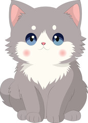 Cute Colorful Cartoon cat Clipart