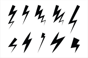 Collection of Various Lightning Bolt Symbols