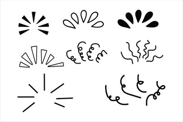 Fanning Outbursts Bursting Outlines Decorative Elements