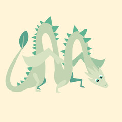Adorable Serpent Beast: Children's Fantasy Mascot. A clean vector image of a friendly fantasy animal, perfect for books, games, or nursery decor.