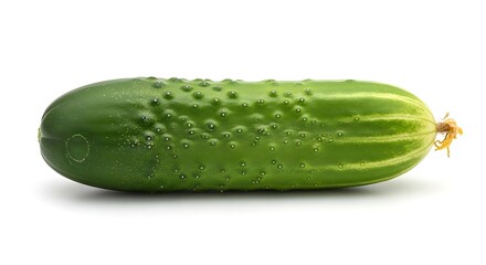 Fresh Green Cucumber - A Crisp and Healthy Vegetable on White.