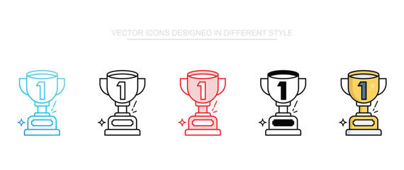 Trophy icon design with white background stock illustration