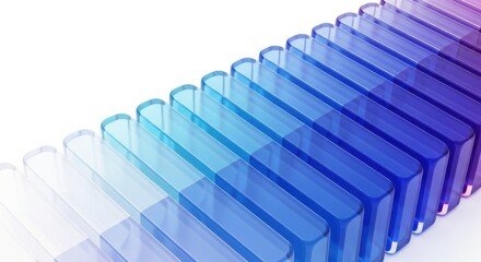Fototapeta premium Abstract gradient of translucent blue and purple rectangular shapes