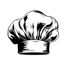 Chef hat toque silhouette — classic culinary headwear vector illustration