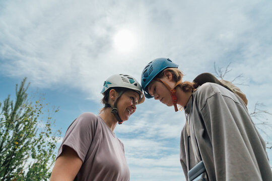 Mother and Teen Sharing a Moment During Outdoor Adventure