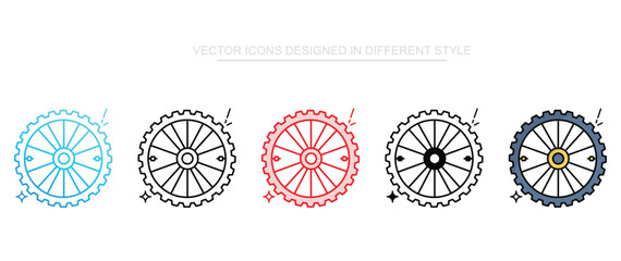 Bicycle Tire icon design with white background stock illustration